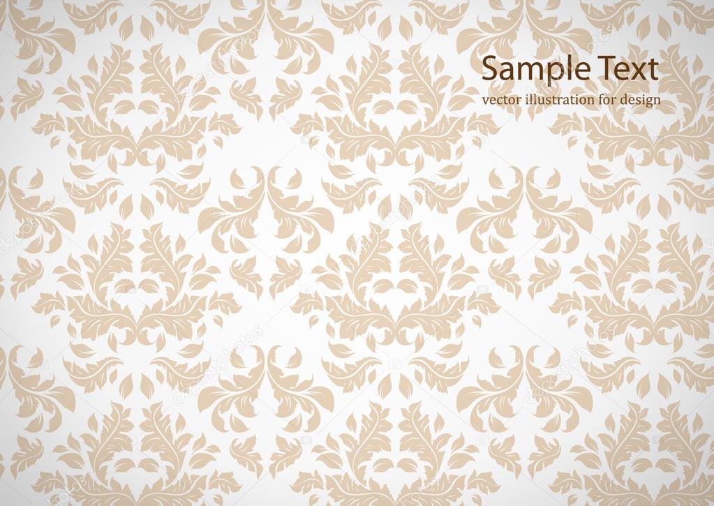 Seamless white Damask wallpaper