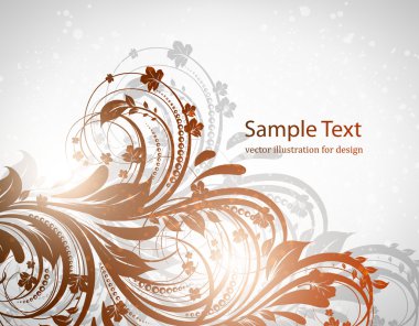 el ile tebrik vektör kartı yaz retro tasarım çiçek, çiçek arka plan çekilmiş.