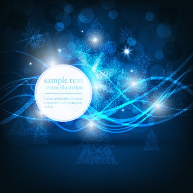 Beyaz kar taneleri ve ışıkları olan soyut Noel kartı