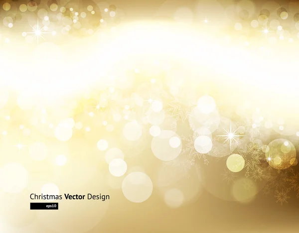 Carte de Noël abstraite avec flocons de neige blancs et lumières — Image vectorielle