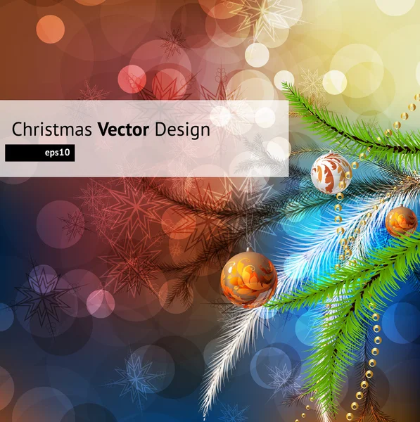 Christmas background with baubles and christmas tree Royalty Free Stock Illustrations