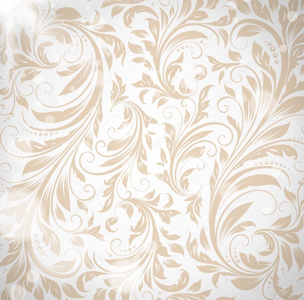 Seamless white Damask wallpaper