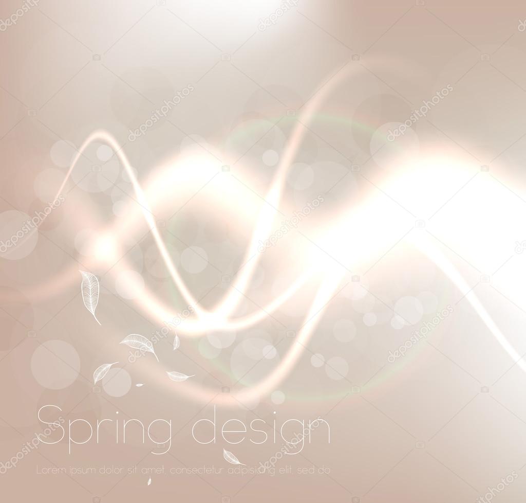 Vector illustration of blue abstract background with blurred magic light curved lines