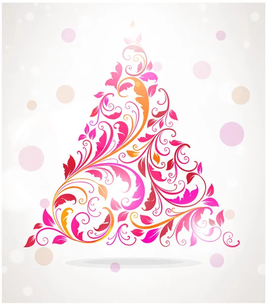 Arbre de Noël vintage dessiné à la main — Image vectorielle
