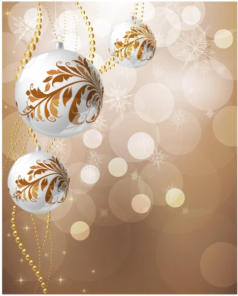 Elegant christmas background with baubles — Stock Vector