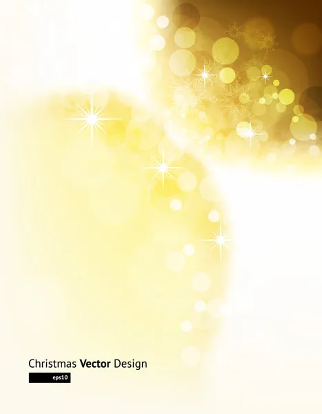 Tarjeta de Navidad abstracta con copos de nieve blancos y luces — Vector de stock