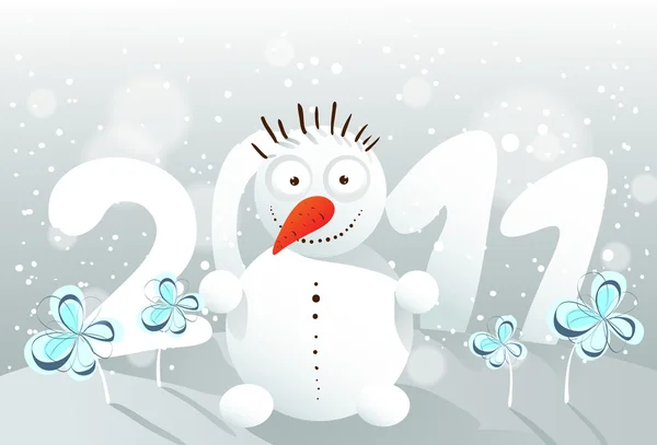Snow man. 2011 — Stock Vector