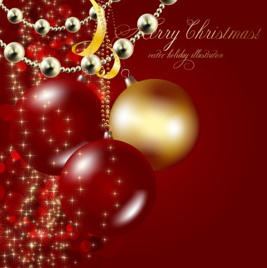 Kırmızı zarif Noel zemin baubles ile