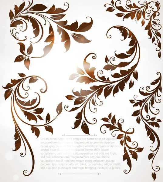 Abstract patroon voor ontwerp. Floral retro elementen voor achtergrond — Stockvector