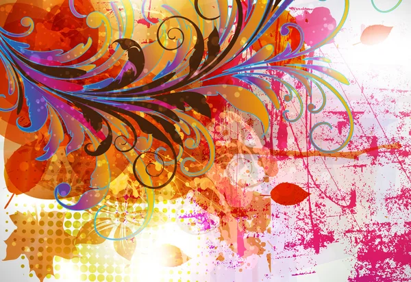 Цветочные элементы дизайна. Цветочный абстрактный фон для дизайна с листьями прокрутки . — стоковый вектор