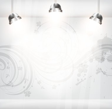 çiçek antika arka plan boş mağazası.