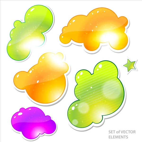 Colección de colores brillantes, elementos de tela brillante. Perfecto para añadir su propio texto o iconos . — Vector de stock