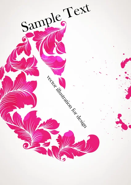 Fundo abstrato com rosa flor rosa blots — Vetor de Stock