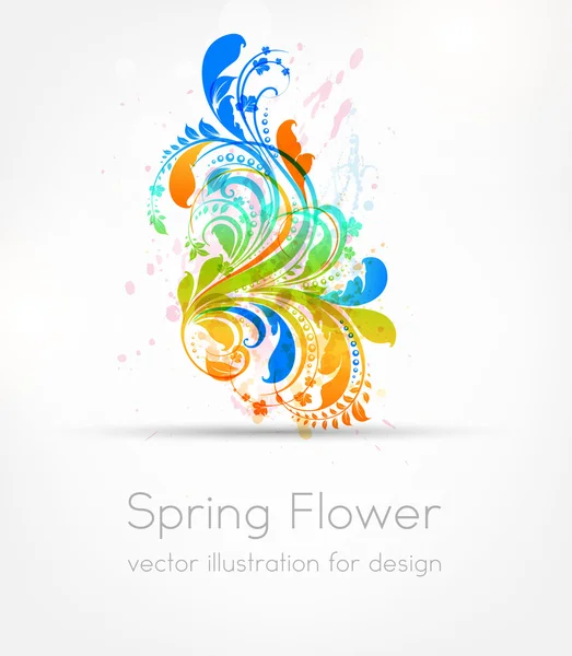 Desain latar belakang bunga musim semi - Stok Vektor