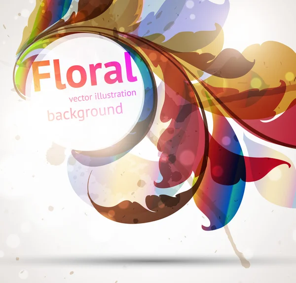 Floral designelementen. bloem abstracte achtergrond voor ontwerp met scroll bladeren. — Stockvector