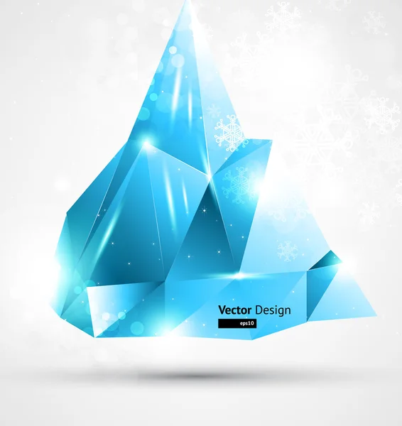 3D lodu nowy rok na Boże Narodzenie projekt — Wektor stockowy