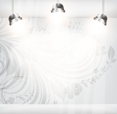 çiçek antika arka plan boş mağazası.