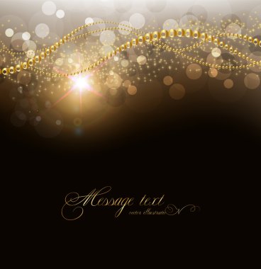 zarif sihirli altın arka plan ile metin davet için bir yer. yıldız, sun shine ve kıvılcım