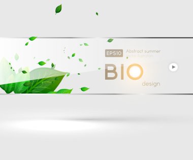 taze yeşil yaprakları ve güneş yaz tasarım