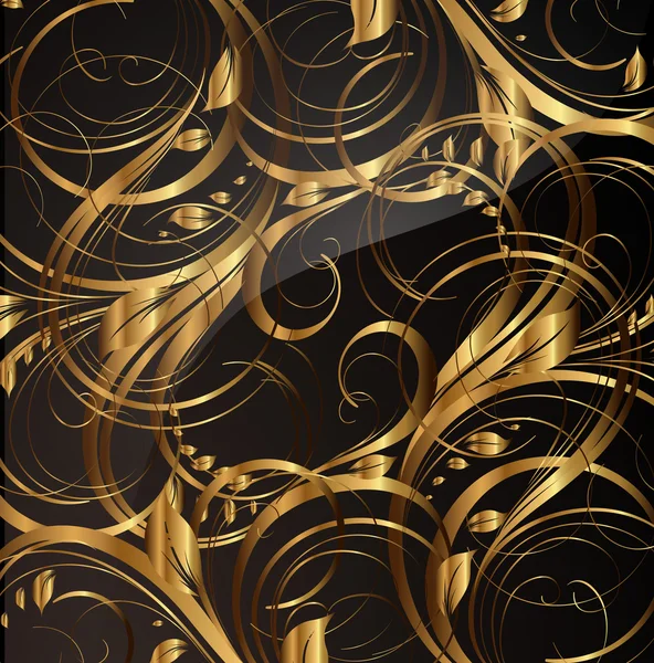 Seamless wallpaper pattern gold, vector — Stock Vector