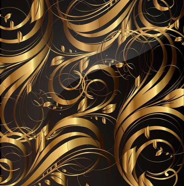 Seamless wallpaper pattern gold, vector — Stock Vector