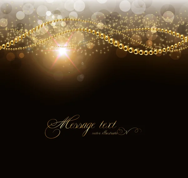 Elegante magische goldene Hintergrund mit Platz für Text Einladung. mit Sternen, Sonne und Funken — Stockvektor