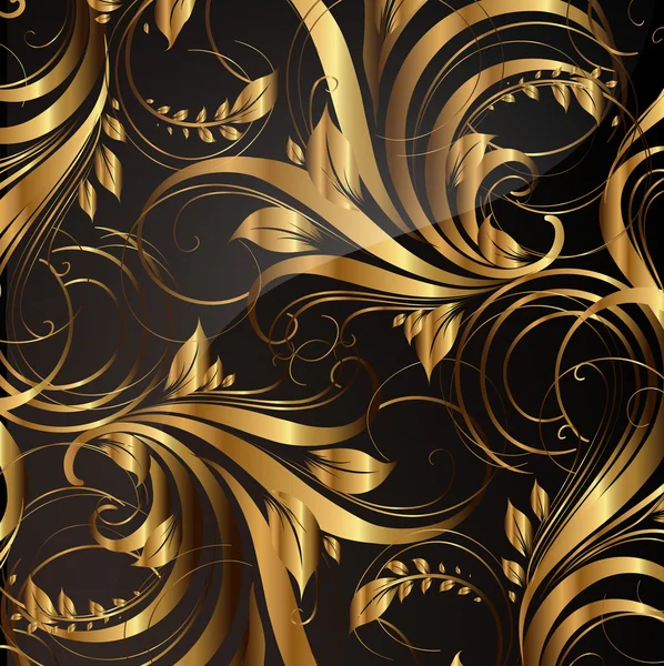 Dikişsiz duvar kağıdı deseni altın, vektör — Stok Vektör