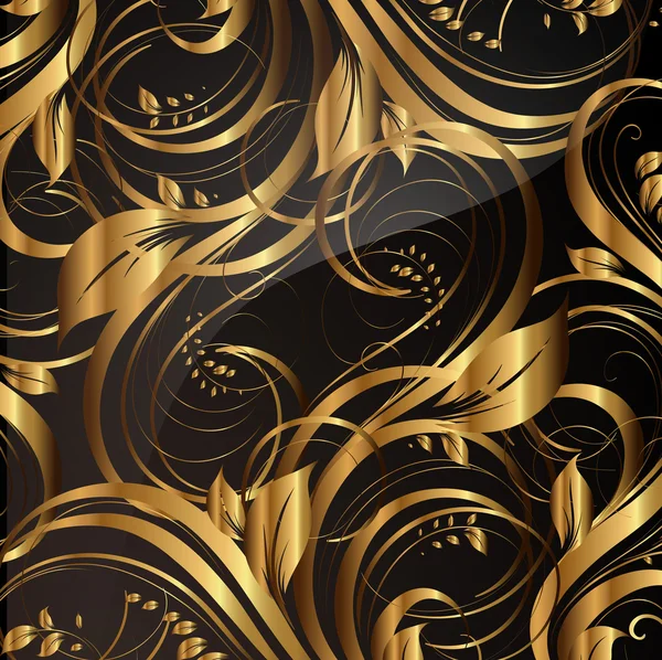 Dikişsiz duvar kağıdı deseni altın, vektör — Stok Vektör