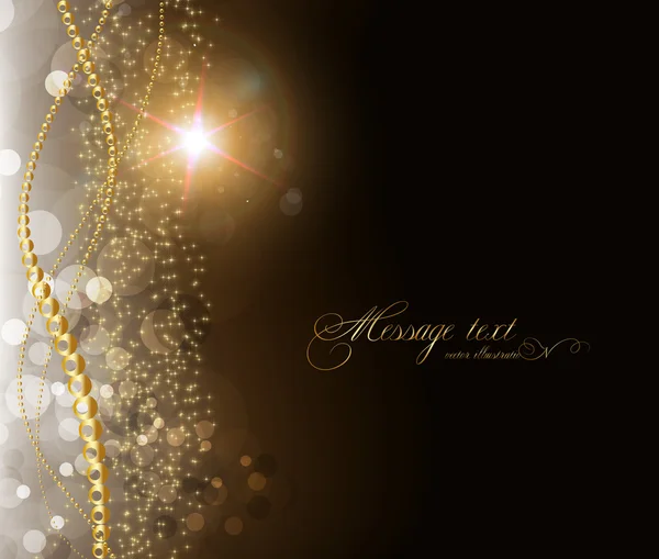 Elegante magische goldene Hintergrund mit Platz für Text Einladung. mit Sternen, Sonne und Funken — Stockvektor