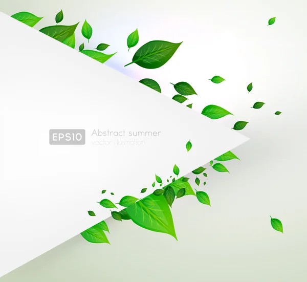 Fresh green leaves and sun shine for summer design — Stock Vector