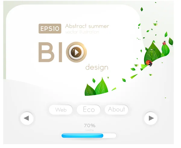 Bio design conceito eco friendly para banner floral de verão —  Vetores de Stock