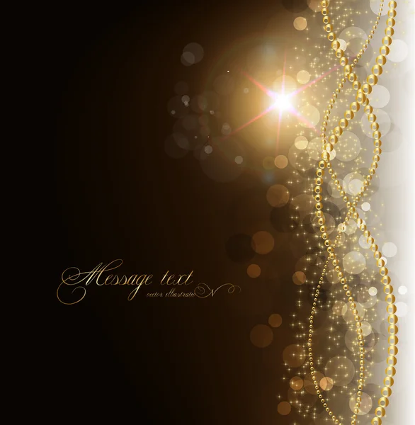 Elegante fondo mágico dorado con lugar para la invitación de texto. con estrellas, sol y chispas — Vector de stock