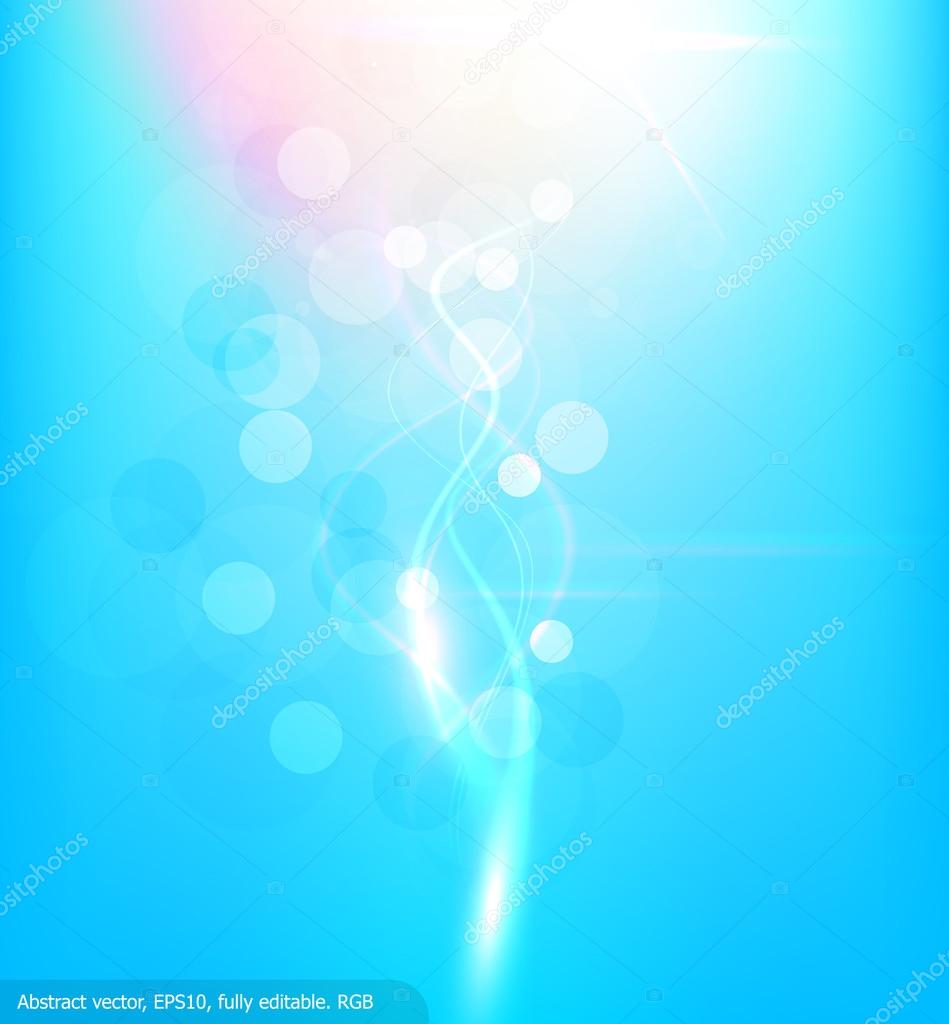 Luxury bright blue abstract greeting card. Vector summer sky background for design