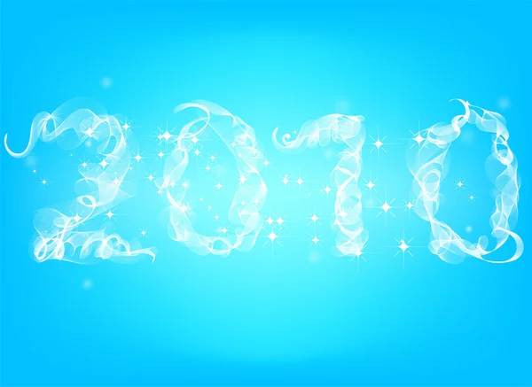 Tarjeta azul de Año Nuevo 2010 — Vector de stock