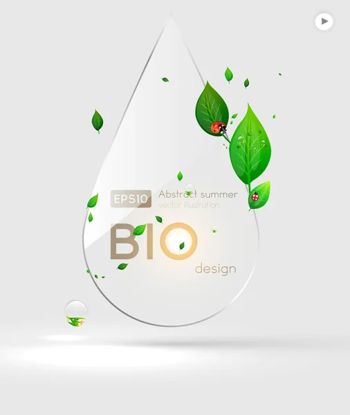 Bio concept design eco friendly per banner floreali estivi — Vettoriale Stock