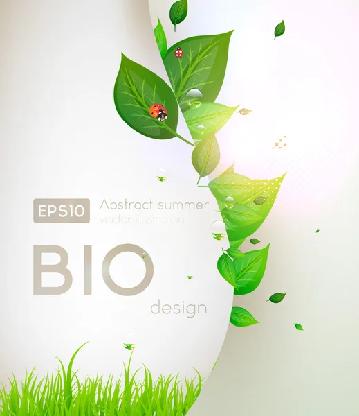 Bio concept design eco friendly for summer floral banner — Stock Vector