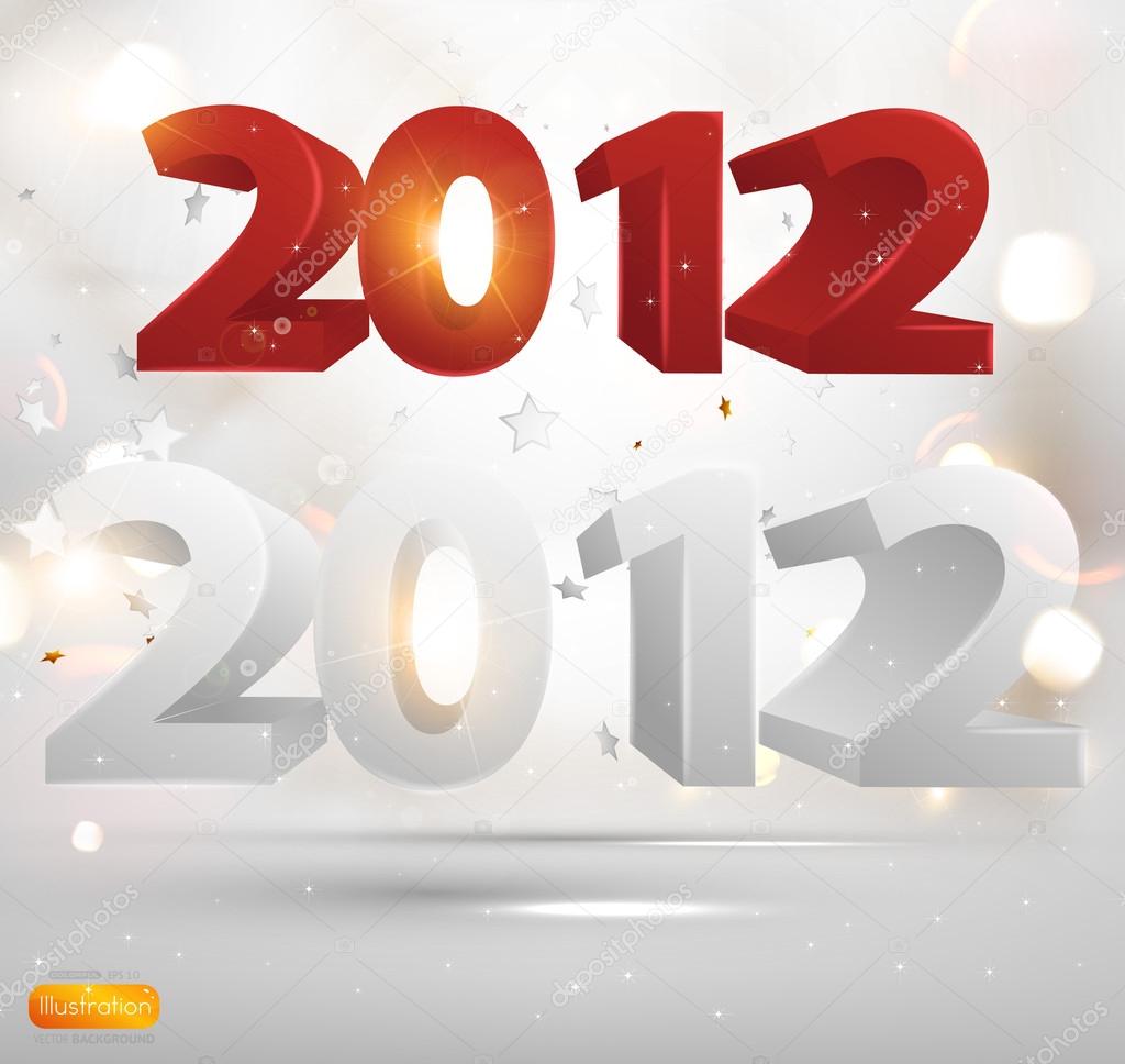 New Years 3D card 2012 with back light and place for your text
