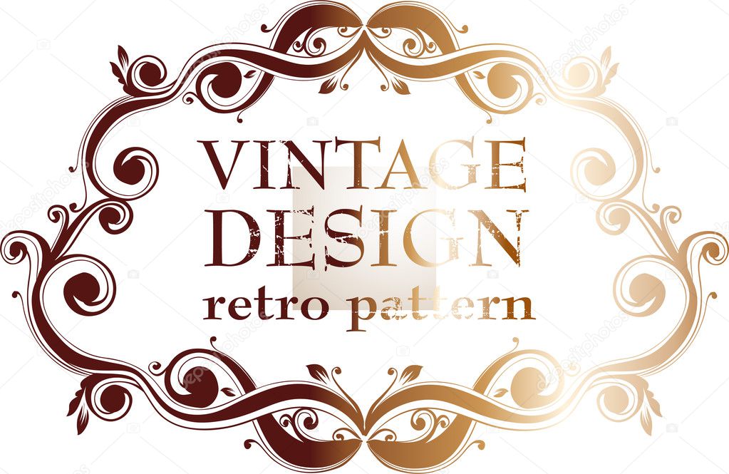 Vintage design template. Retro frames, ornaments.