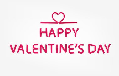 Kırmızı kağıt kalp tatil tasarımı için mutlu Sevgililer günü başlık ile vektör