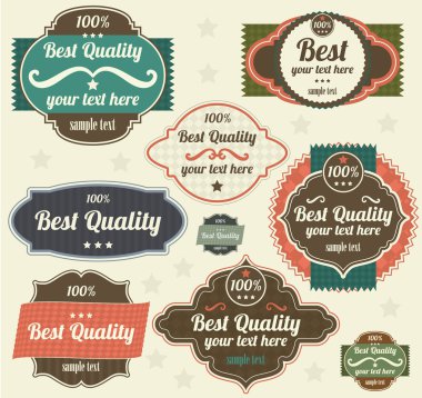 vintage design retro tarzı etiket koleksiyonu. eski kağıt doku arka plan