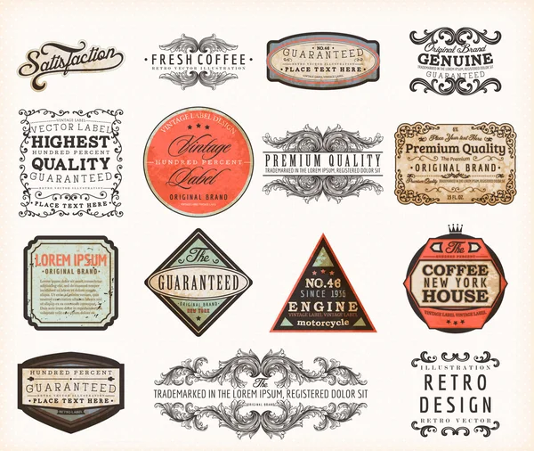 Old style Coffee frames and labels. — Stock Vector