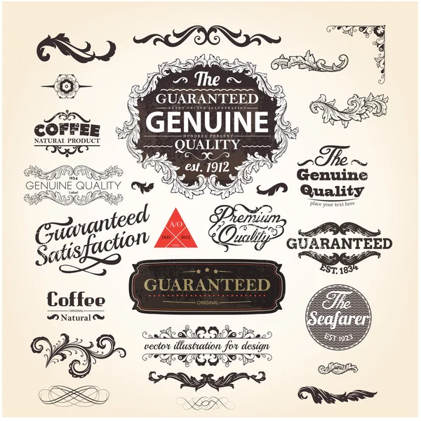 eski stil kahve çerçeveleri ve etiketleri.