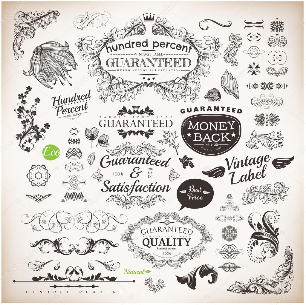 Vector Set Calligraphic Design Elements And Page Decoration Premium Quality Seafarers Satisfaction