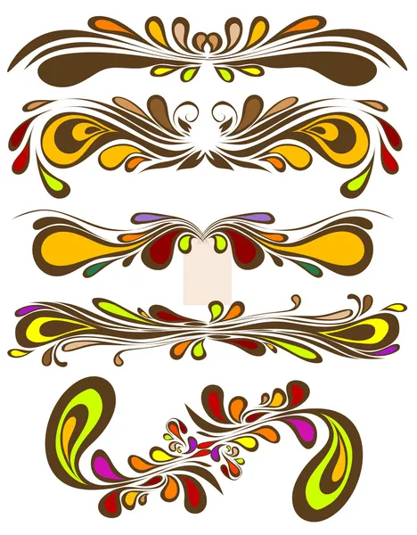 Modèle vectoriel coloré rétro. Florale vintage ornée pour la conception de vignette . — Image vectorielle