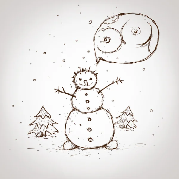 Snow man — Stock Vector