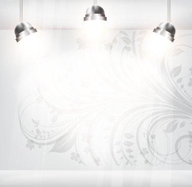 çiçek antika arka plan boş mağazası.