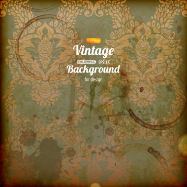 Klasik duvar kağıdı deseni, biraz aşınmış doku ve ışık efektleri ile zarif damask arka plan