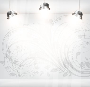 çiçek antika arka plan boş mağazası.