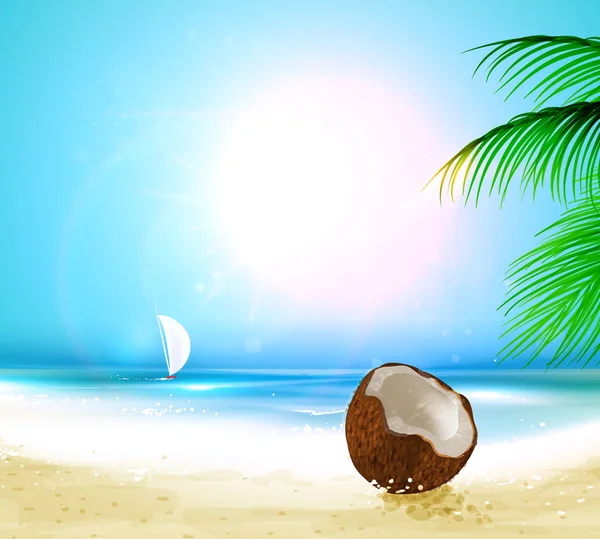 Mer fond de plage pour vacances conception d'été — Image vectorielle