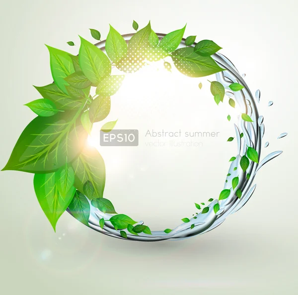 Bio design conceito eco friendly para banner floral de verão —  Vetores de Stock